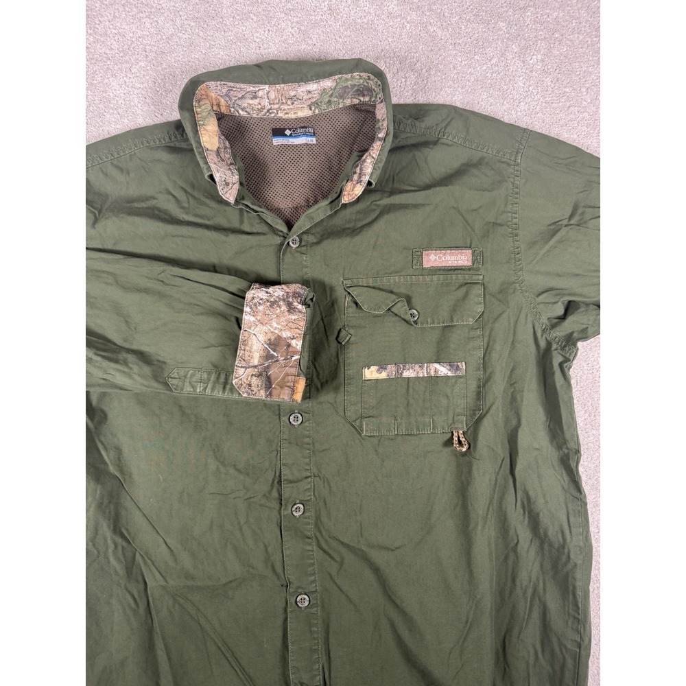 Columbia PHG Shirt Performance Hunting Gear‎ Bucktail Green Camouflage L/S Large